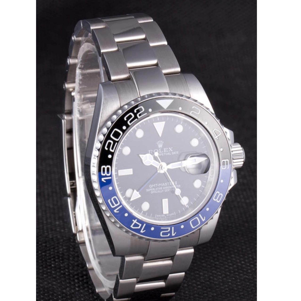 Aaa replica watch MASTER Rolex II 2013 621393 BLACK BLUE GMT BEZEL rl431 0824
